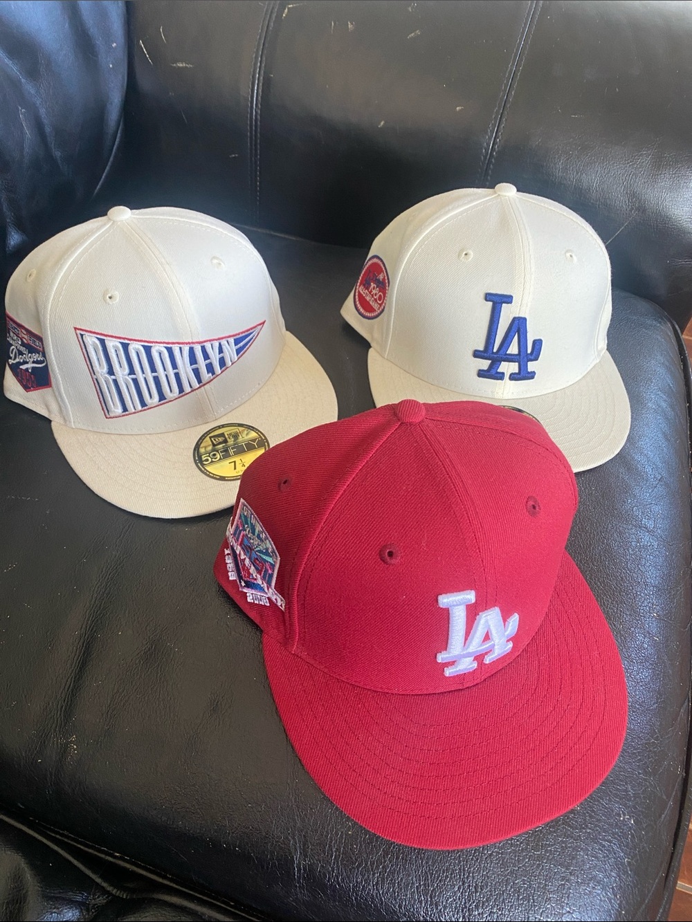 New Era Los Angeles Dodgers Red & Cream 3-Pack Fitted Caps